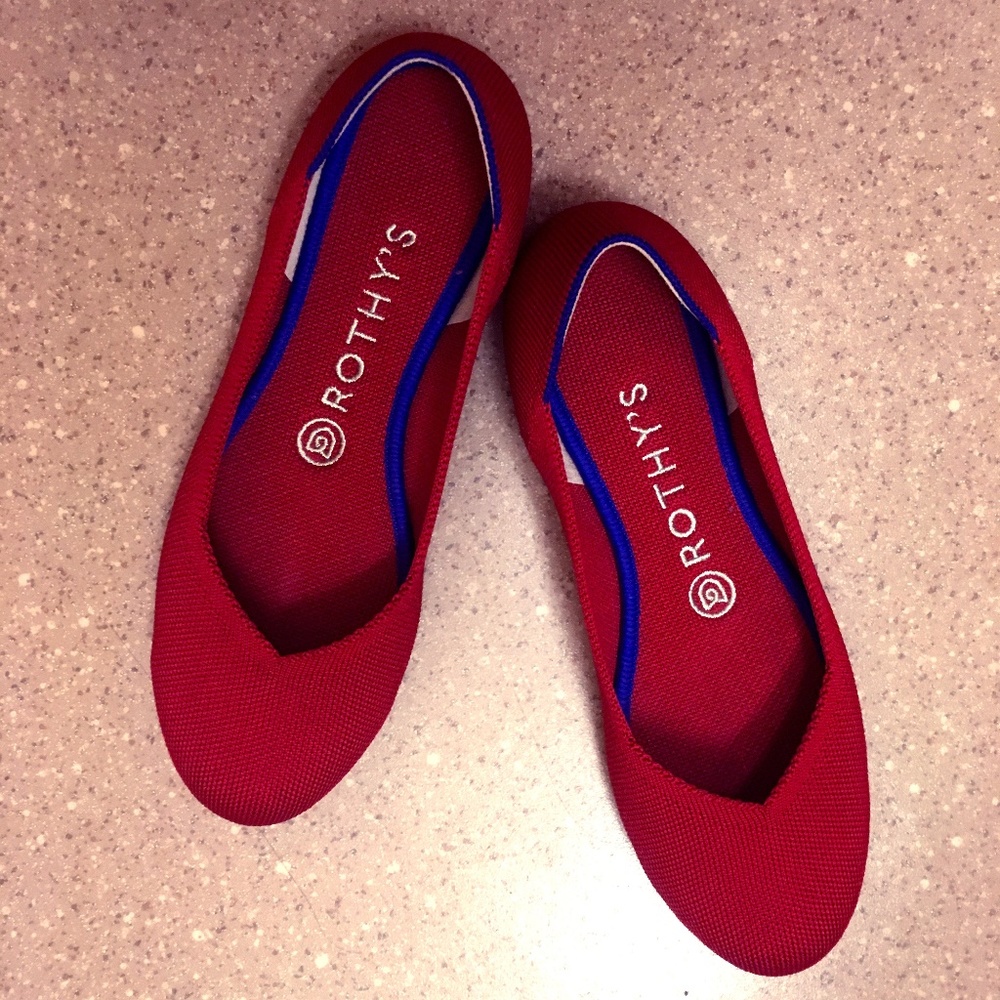 Rothy's Size 7 Flats in Scooter Red